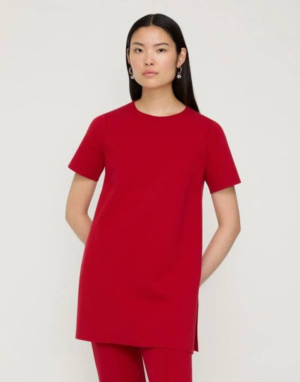 Lafayette 148 Short Sleeve Tunic Top Dress in Spark XS